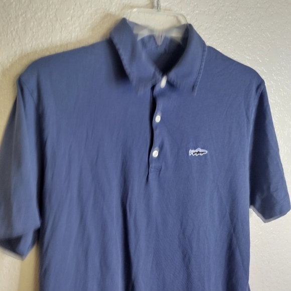 Patagonia Men's Trout Fitz Roy Short Sleeve Polo Shirt Sz S - Picture 2 of 7